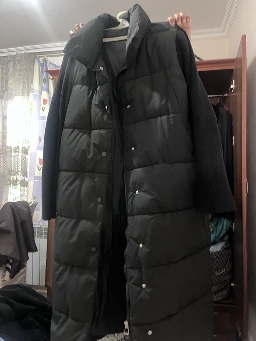 Зимняя плащ-куртка в отличном состоянийй