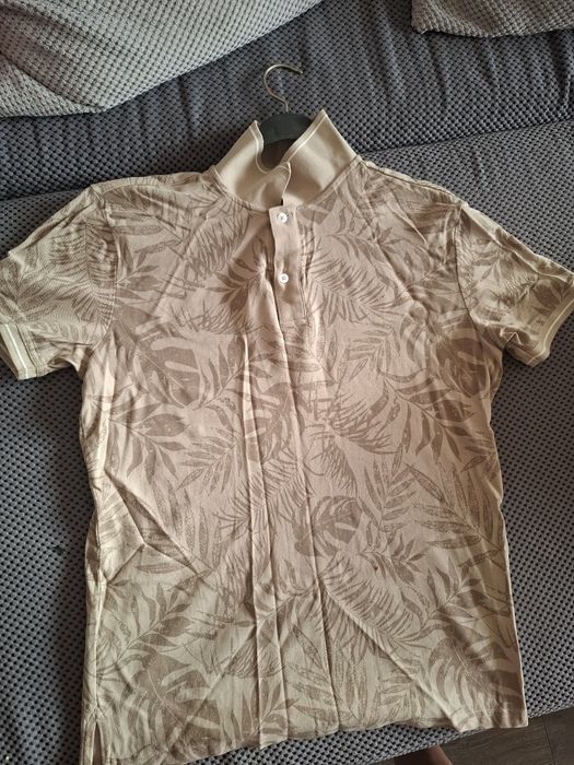 Нова мъжка памучна тениска с яка M