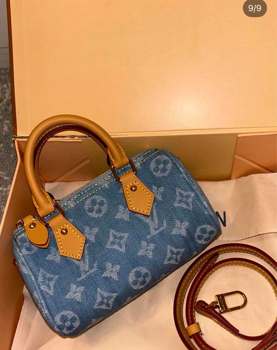 Geanta Louis Vuitton denim si piele naturala pe stoc si pe comanda