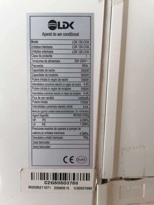 Aer conditionat LDK 12000 BTU partial functional