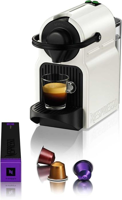 Кафемашина с капсули Krups Nespresso XN1001 Inissia, бяла с подарък 7 капсули