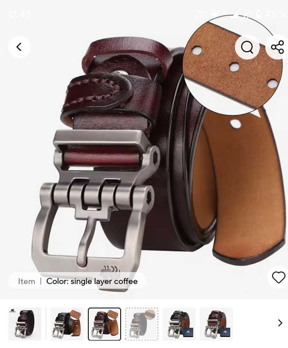 Curea barbati din piele  Bison Denim