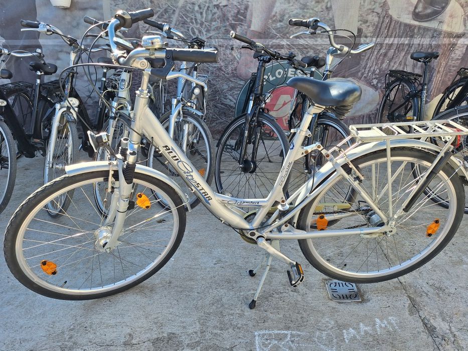 Bicicleta dama suspensie fata spate