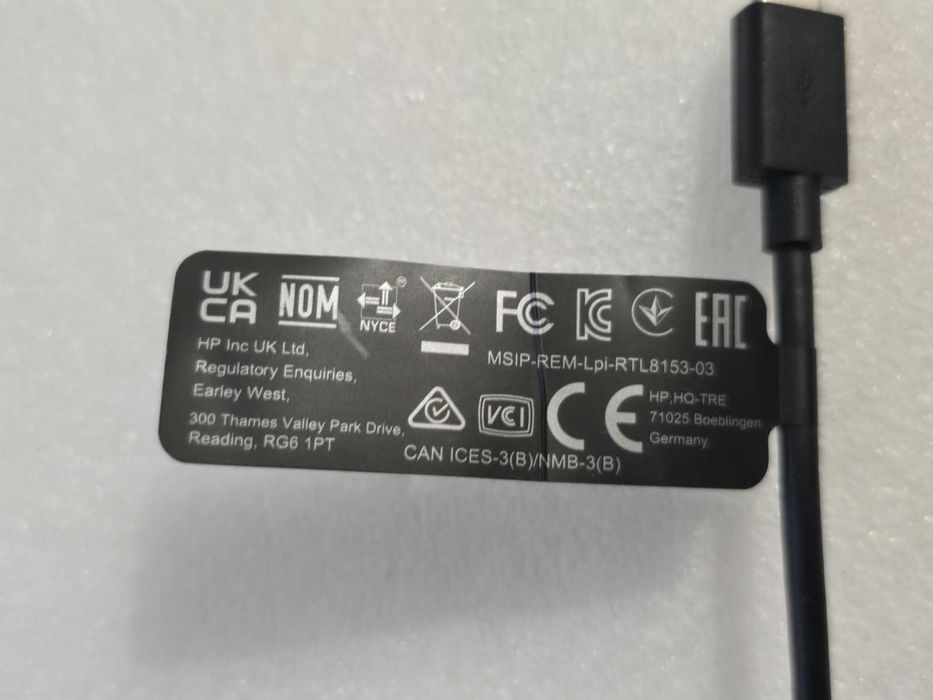 Placa de retea externa HP RJ45 Gigabit 100/1000Mbs la USB-C RTL8153-03