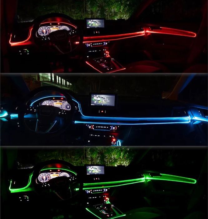 Лед лента интериор LED RGB audi mercedes bmw vw осветление перо влакно
