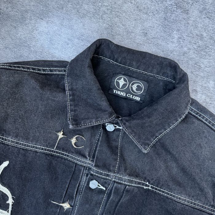 Geacă Thug Club Denim Neagră Originală Archive Streetwear Coreea de Sud – Mărimea M-L