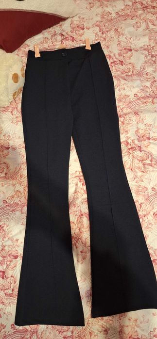 Син панталон с ръб