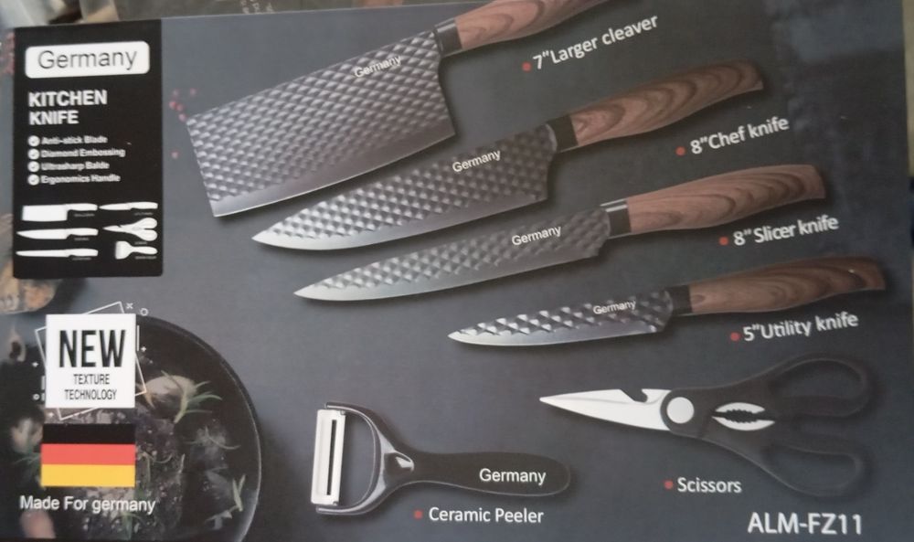 Комплект кухненски ножове 6 части. Много остри. Made for Germany. Germ