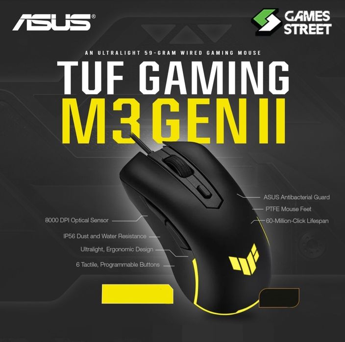 Asus Tuf Gaming M3 GEN 2 Проводная мышка/мышь (вес 59 грамм) СКИДКА