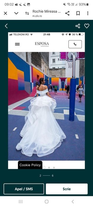 Vand rochie de mireasa Esposa marimea 40 .