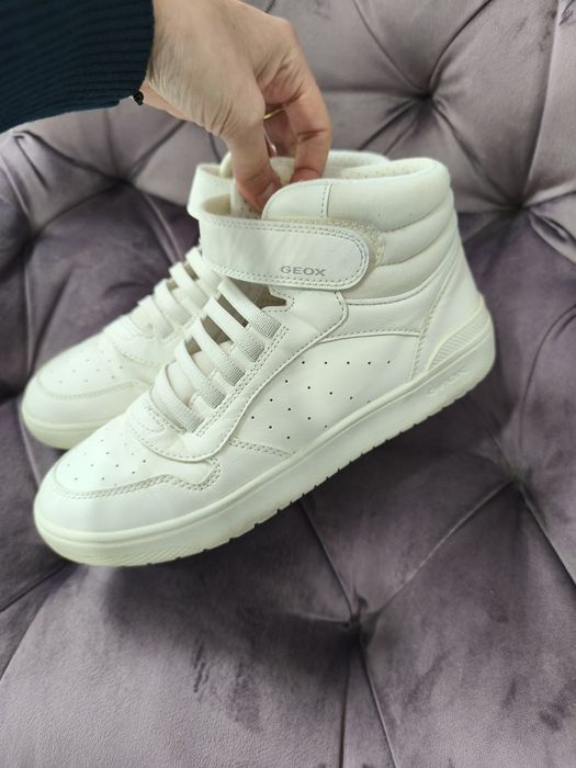 Sneakersi/ teniși înalți Geox pentru copii din piele naturală
