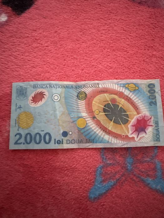 Bacnota de 2000 lei in anul 1999