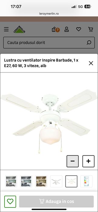 lustră cu ventilator Barbade nouă