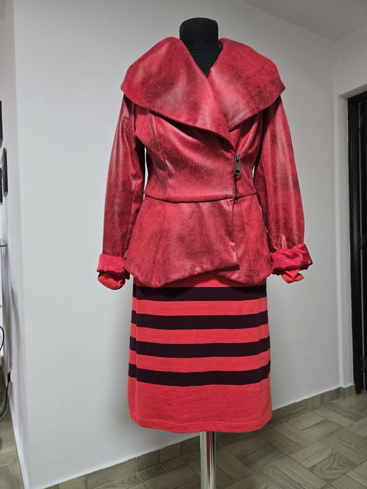 Rochie roșie  cu dungi bordo Scoth&Soda, mas. M
