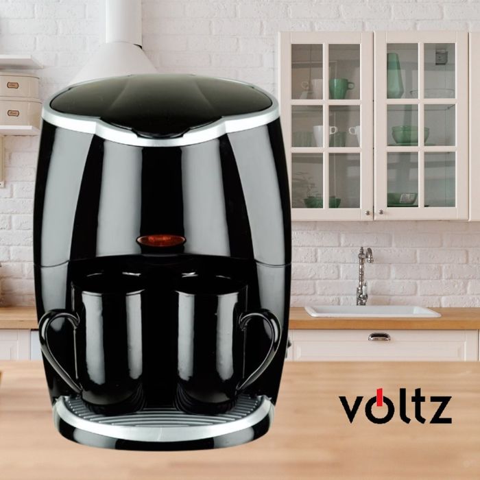 Кафеварка Rosberg R51170A 450W с две чаши, Черна, 2 ГОДИНИ ГАРАНЦИЯ