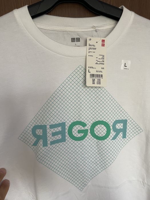 L Тениска Uniqlo Wimbledon Roger Federer Djokovic Nadal Nike Jordan