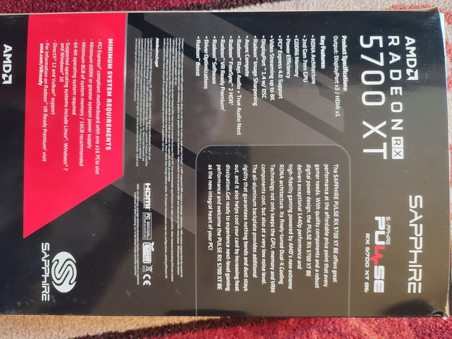 Видеокарта Sapphire PULSE RX 5700 XT BE 8GB GDDR6