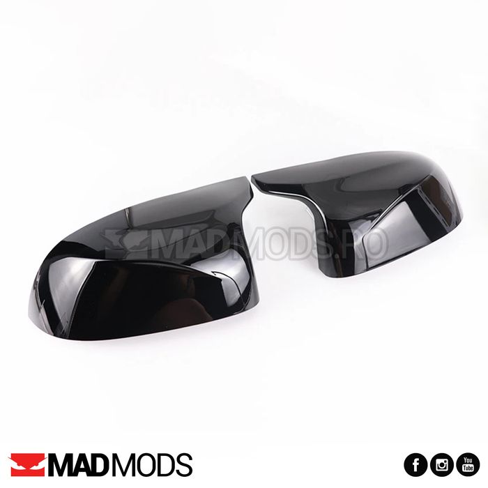 Set capace oglinzi M BMW X3 F25 X4 F26 X5 F15 X6 F16, Negru lucios