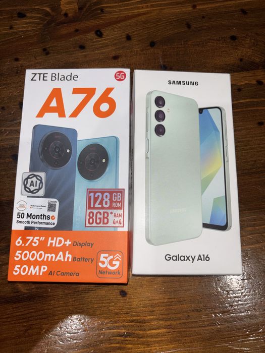 Samsung Galaxy a16, ZTE Blade a76 5g НЕОТВАНЯРНИ