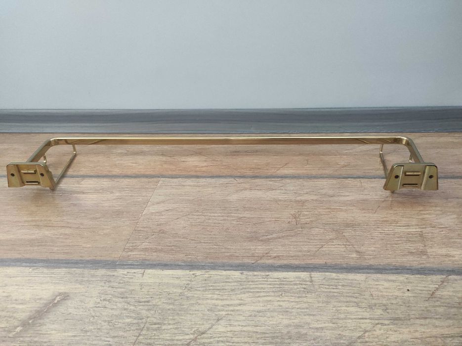 Нова етажерка за баня 60 см, холандска, старо злато, закалено стъкло