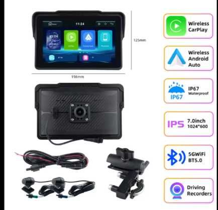 7-дюймовый мото регистратор с CarPlay