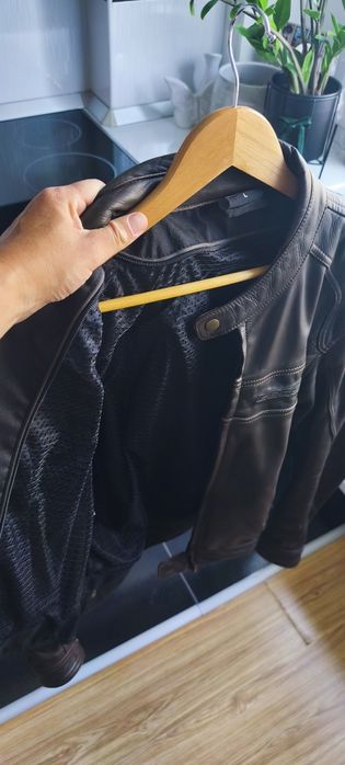 Geacă moto piele și Set protecții moto