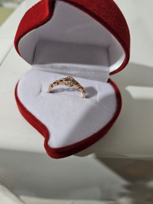 Inel aur Teilor 750 (18k) roz .Diamant natural (10 pietre)