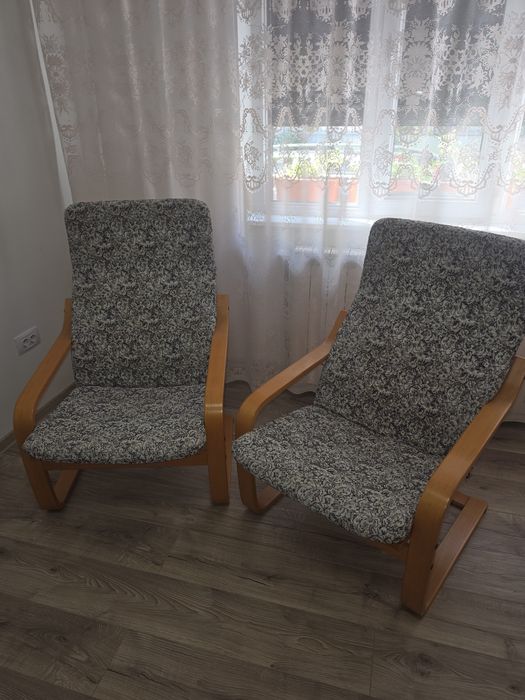 Set 2 fotolii cu 2 păturică albe