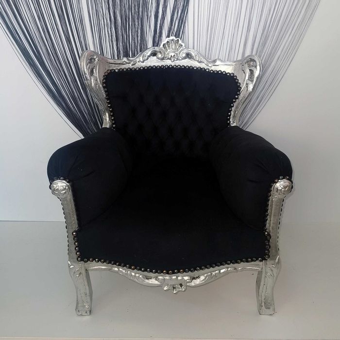 Детски бароков фотьойл в черно