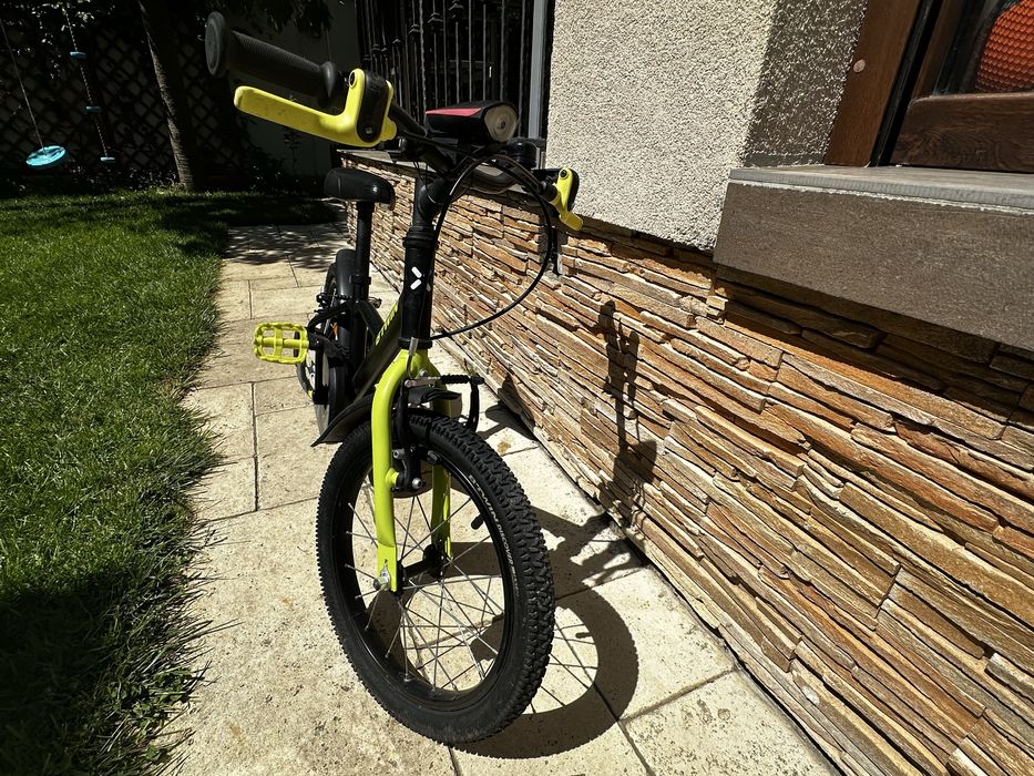 Bicicletă Copii 16”, B'TWIN Dark Hero 500 + Roți Ajutătoare