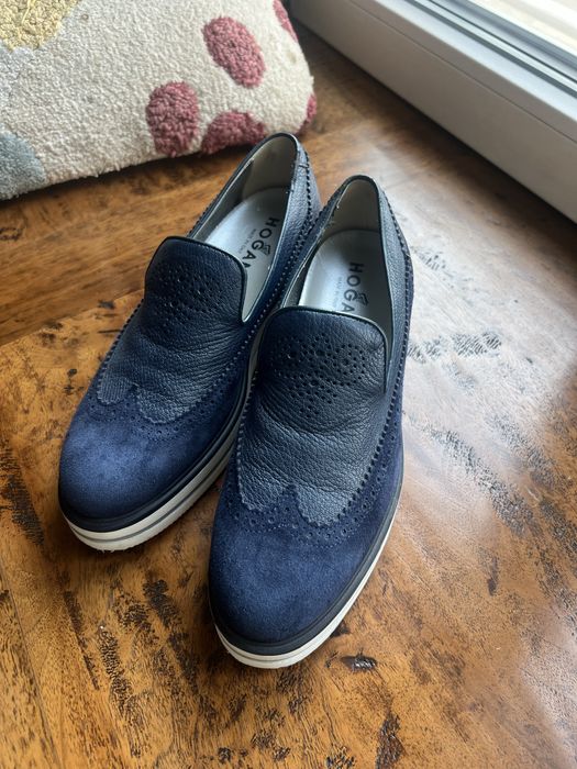Кожени сини мокасини HOGAN 38 номер