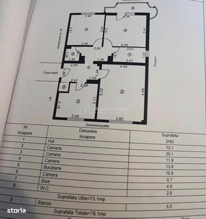 Apartament 3 cam 78mp M20 BKO