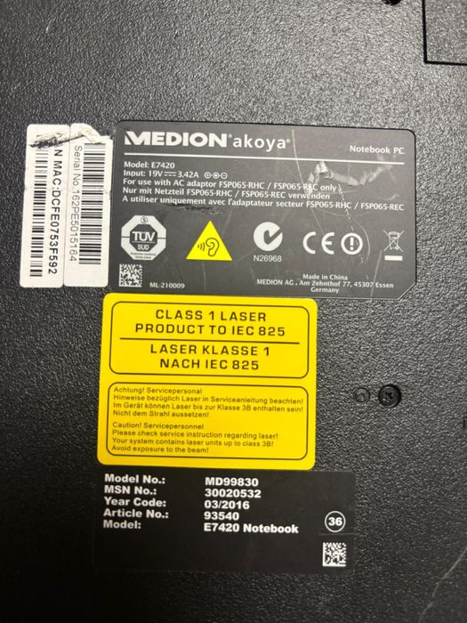 Laptop medion 8gb