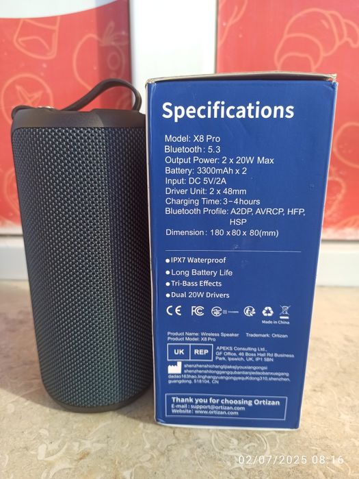 Boxă portabilă ORTIZAN  X8 PRO de 40W, DE CALITATE.