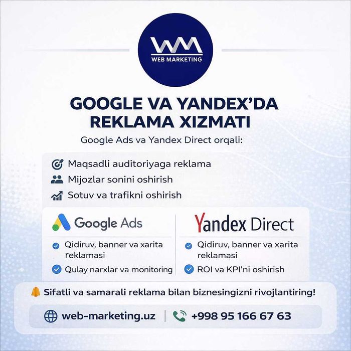 Konteksnaya reklama | Google Yandex