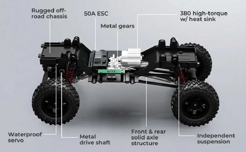 Голям Хоби 1:12 39cm RC Rock Crawler Ford F150 Raptor Джип Бъги 4x4