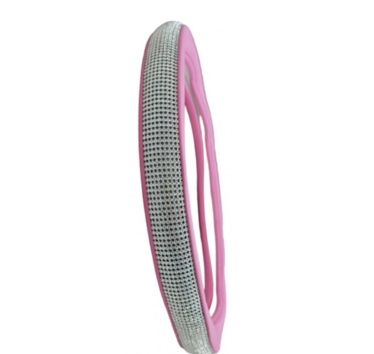 Калъф за волан с камъни 38 см. еко кожа