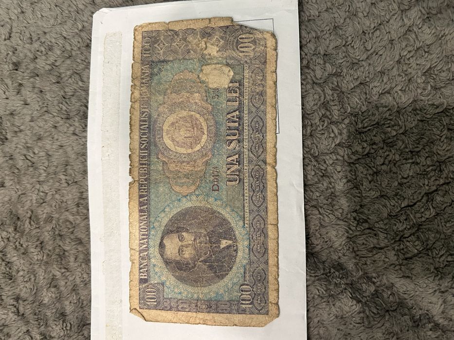Bancnote Una Suta Lei 1966 Nicolae Balcescu serie A0142, A0206, D0174