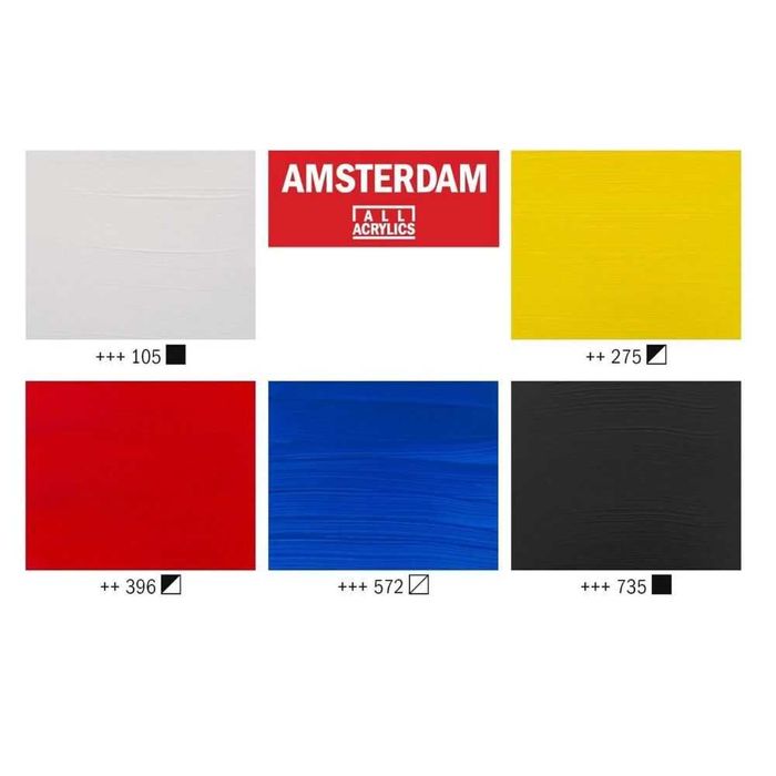 Amsterdam Комплект акрилни бои 5 цвята в тубички 120 мл