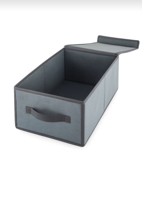 Cutie depozitare si organizare, cu capac, gri, 45x 30x 20cm