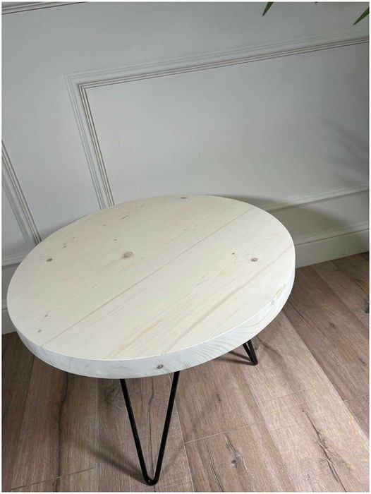 Журнальный столик White Lux  из натурального массива ели