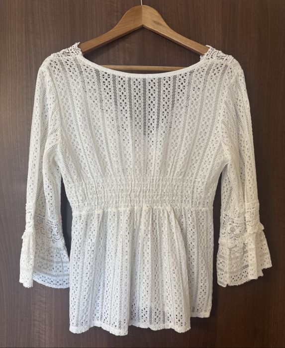 Bluza alba dantela - Cato, marime universala