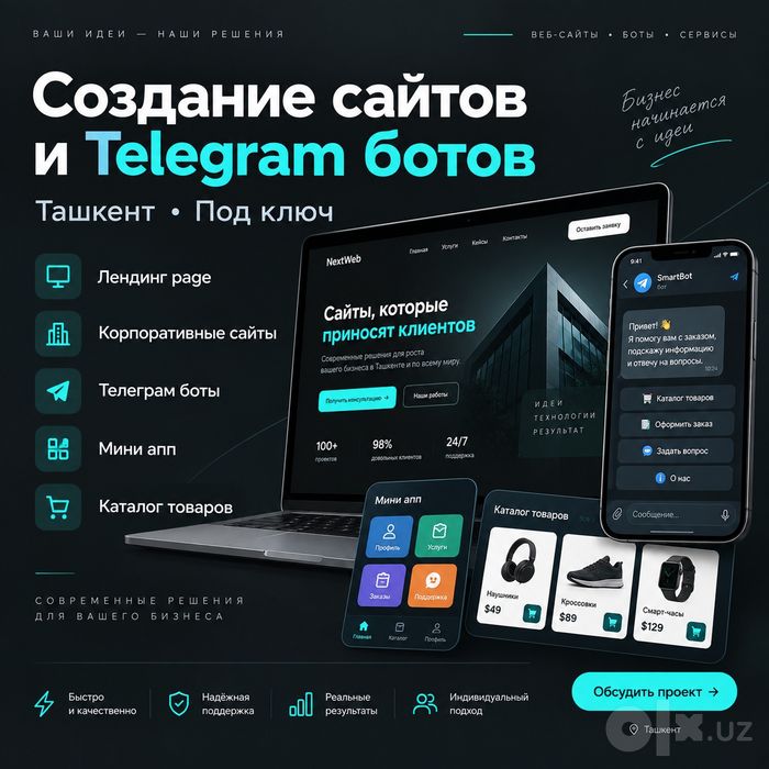 Разработка сайтов, Telegram ботов и Mini App