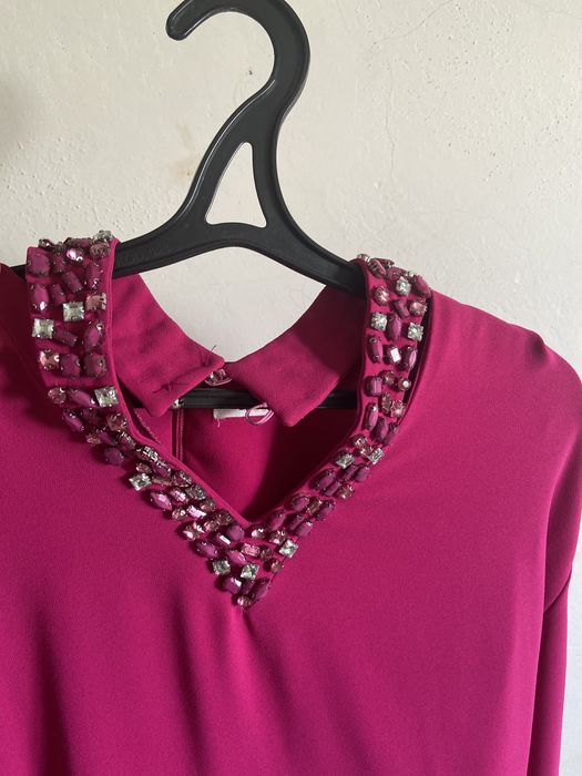 Платье вечерное длинный малиновый цвете