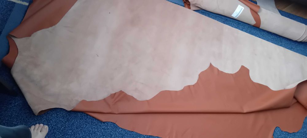 Piele naturala Nappa model Florida culoare 2038 Cognac pt. tapitare Auto Mercedes, Jaguar etc. Calitate superioara produsa in Italia.