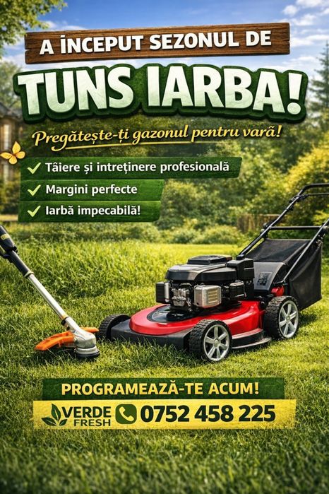 Tuns iarba și întreținere grădină – servicii complete !