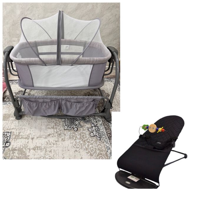 Электронный манеж-качеля +шезлонг в подарок