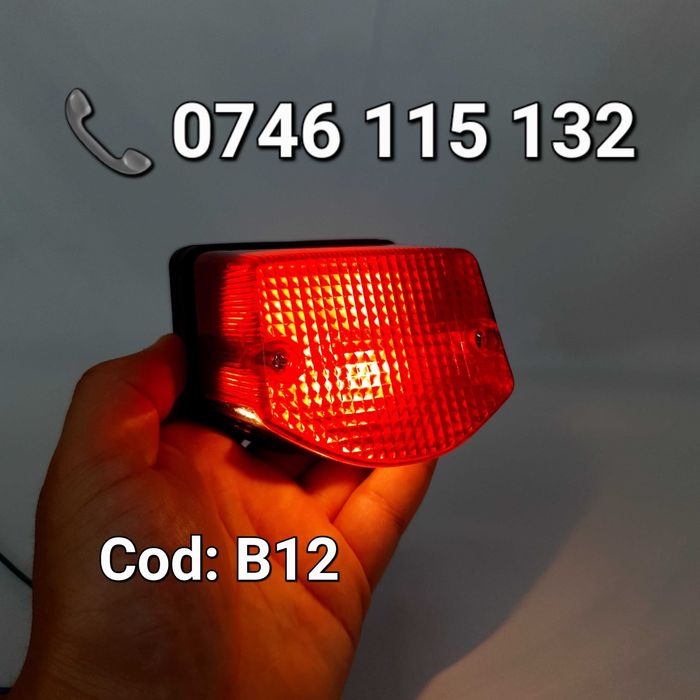 Lampă Stop Retro Universală cu Bec Filament, Funcție Poziție, Frână și Iluminare Număr pentru Moto, Scutere și ATV – B12