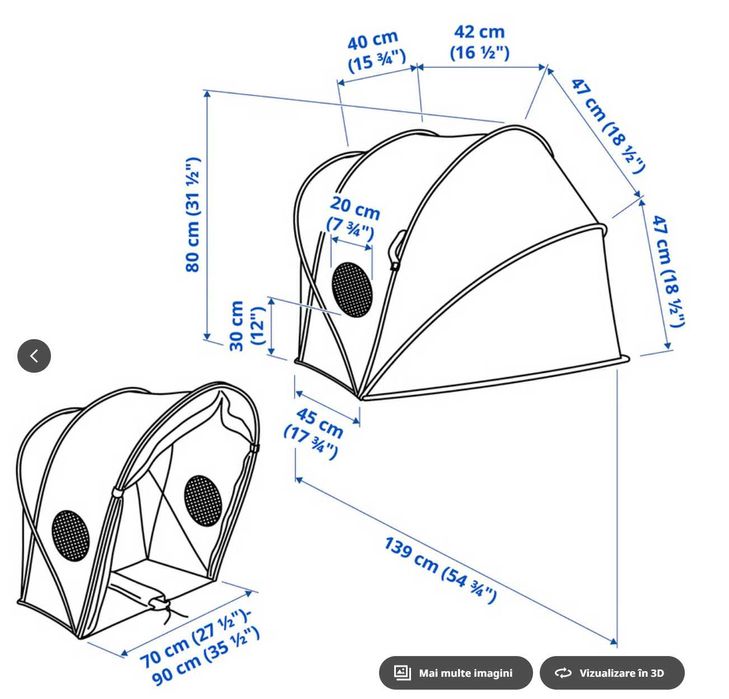 Cort pentru pat, albastru/verde, 70/80/90 (ikea Eldfluga)