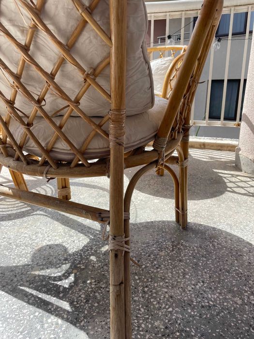 Ратанов комплект градински мебели - диван и кресла